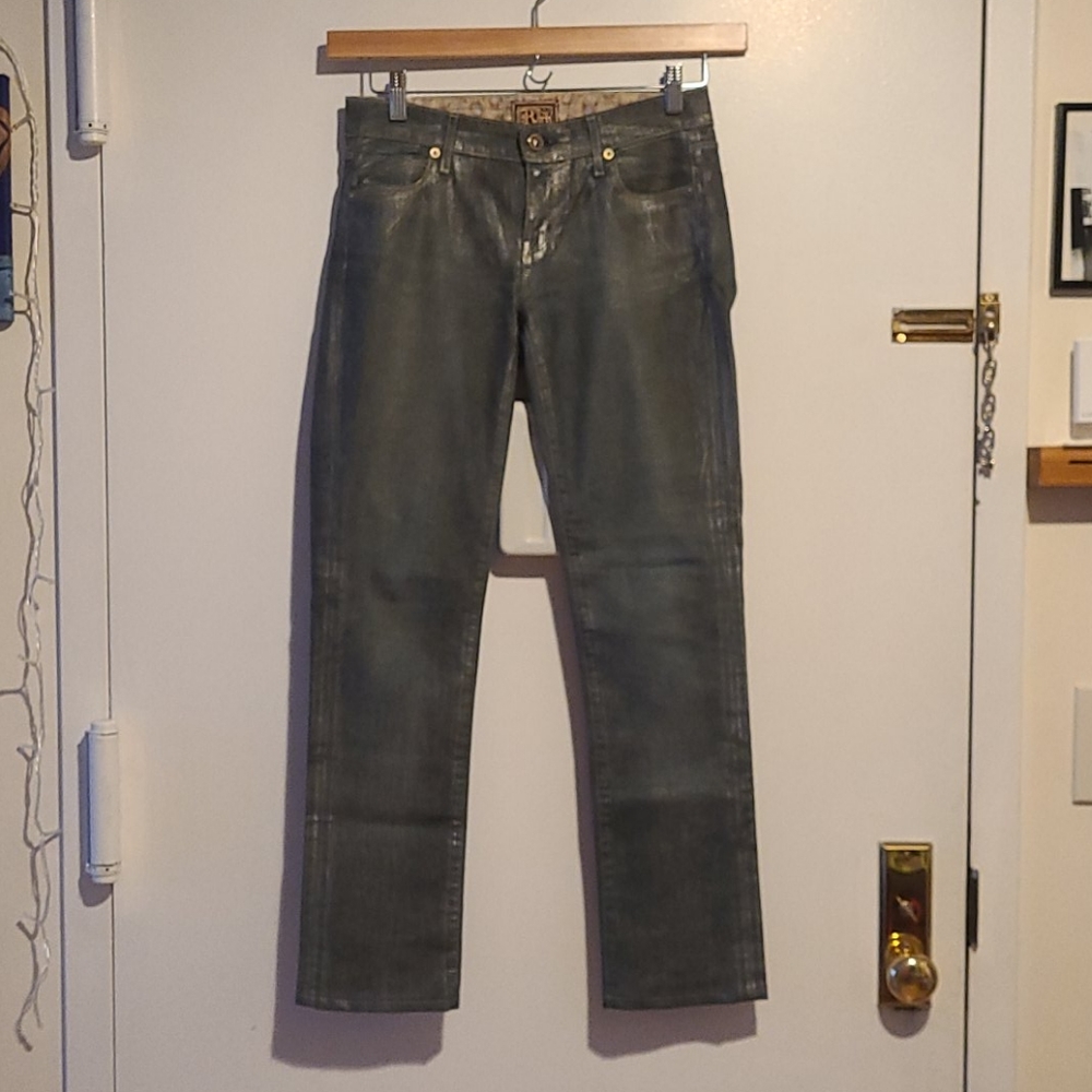 Silver-wash, RICH & SKINNY jeans. Two pair R&S=$20)!  Size 26